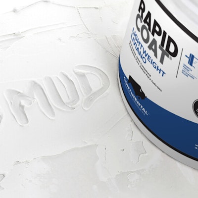 Continental Building Product Rapid Coat sitting in sand with the word mud