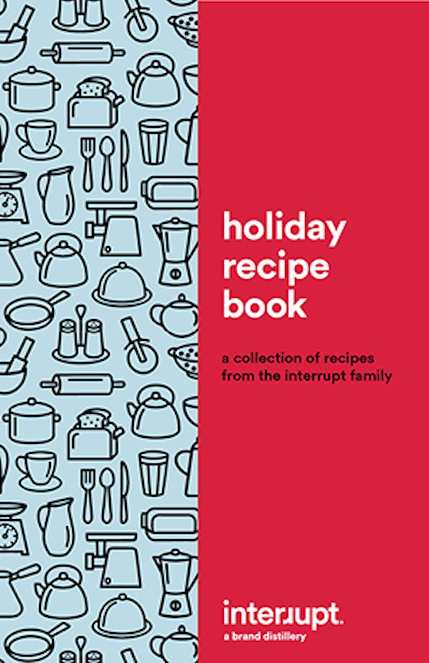 Interrupt holiday recipe book cover