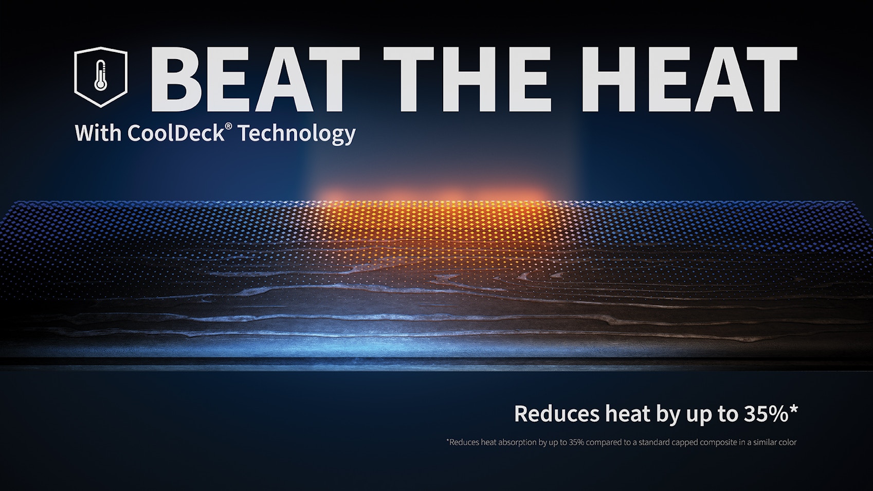 MoistureShield deck board with beat the heat technology