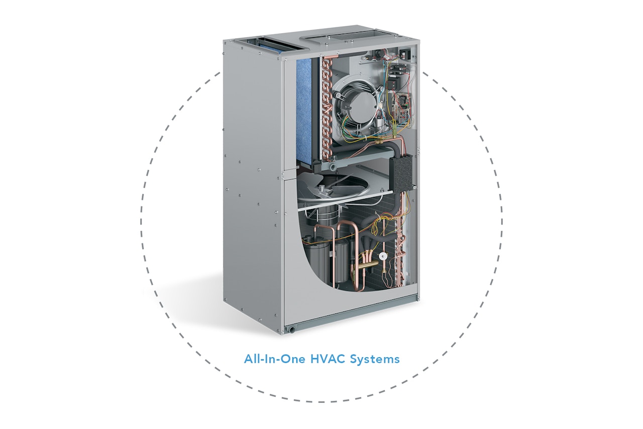 MajicPak cutaway image of all in one HVAC system