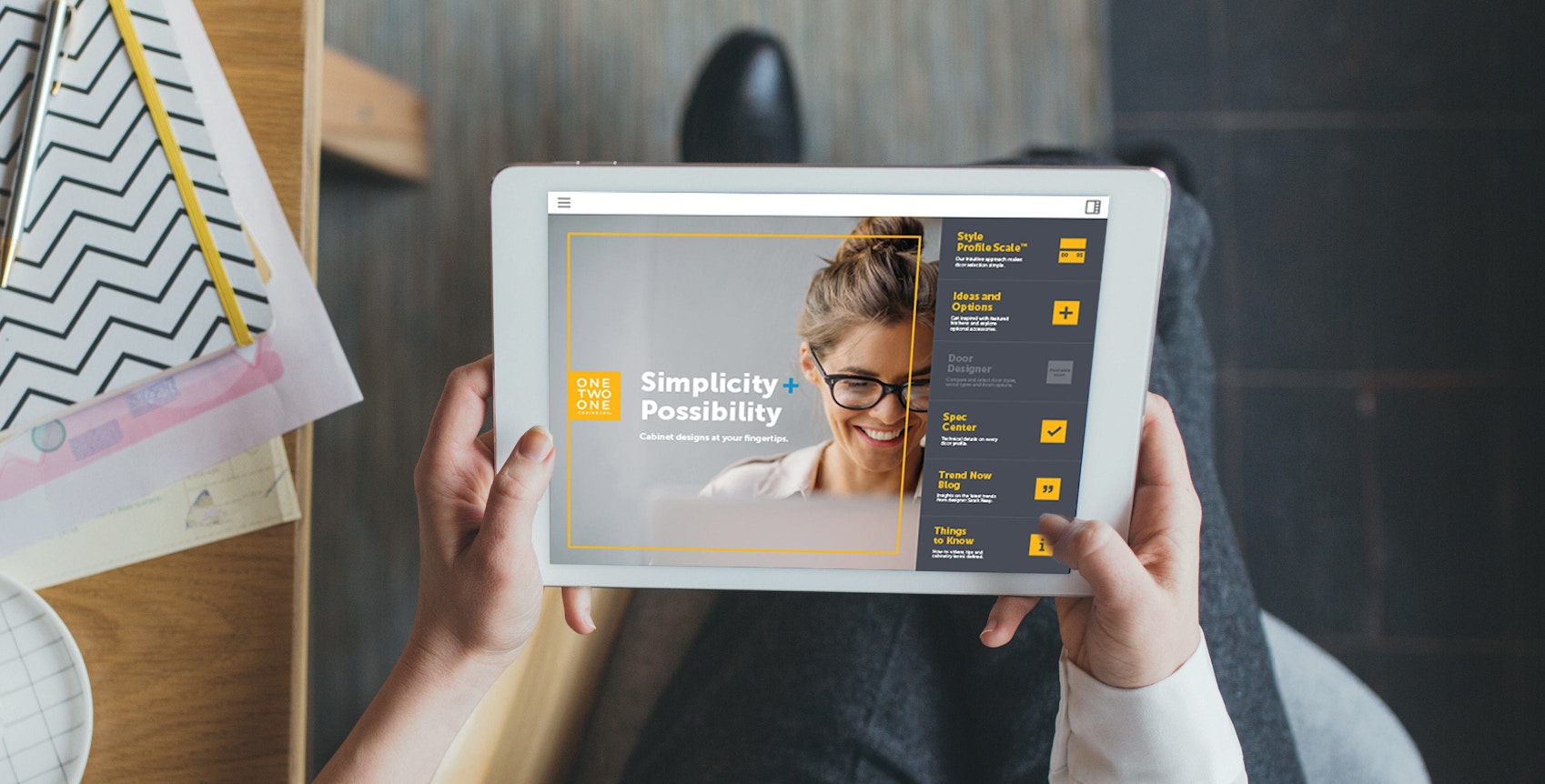 one two one app displayed on a tablet